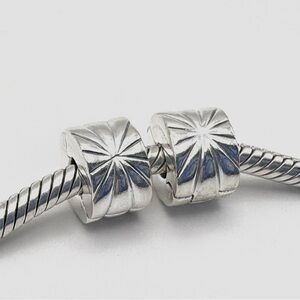 Pandora Set of 2 Sterling Silver Sunburst Clip Charms